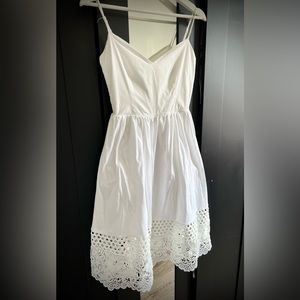 French Connection Midi Strapped White Dress XXS (US 2)